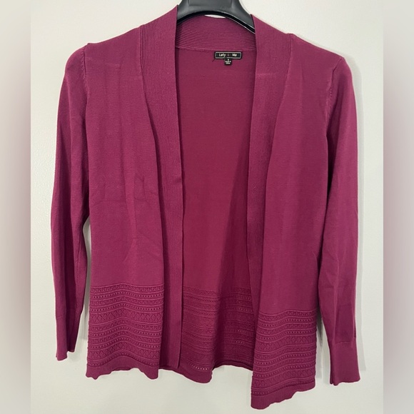 🌺 Lety & Me Magenta Open Front Cardigan Sweater – Size S - Picture 1 of 7